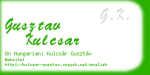 gusztav kulcsar business card